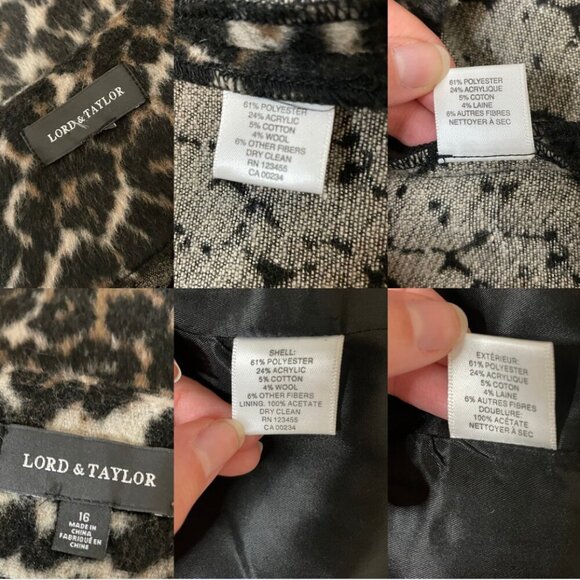 Lord & Taylor Wool Blend Leopard Print Pencil Skirt And Blouse Set 16 - Picture 13 of 13